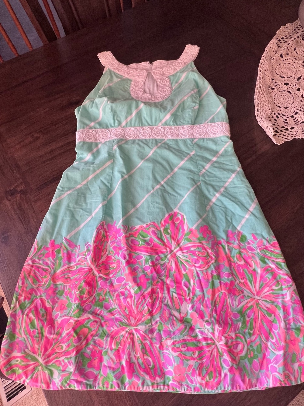 Sleeveless Butterfly Print Lilly Dress Size 10